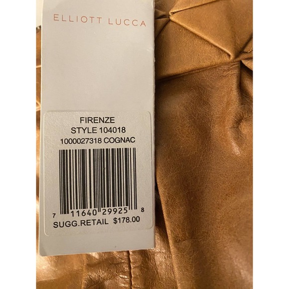 NWT Elliot Luca Y2K Retro Hipster Leather Shoulder Bag with Zip Close in Cognac - Picture 13 of 15